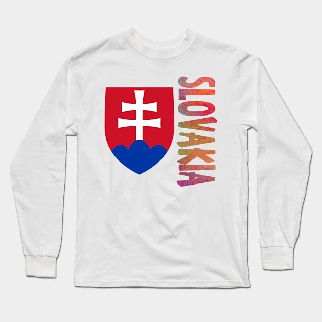 Slovakia Coat of Arms Design Long Sleeve T-Shirt by Naves